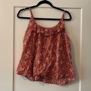 LOFT Red Floral Camisole Top